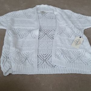 St. John's Bay Short Sleeve Cardigan Sweater Small